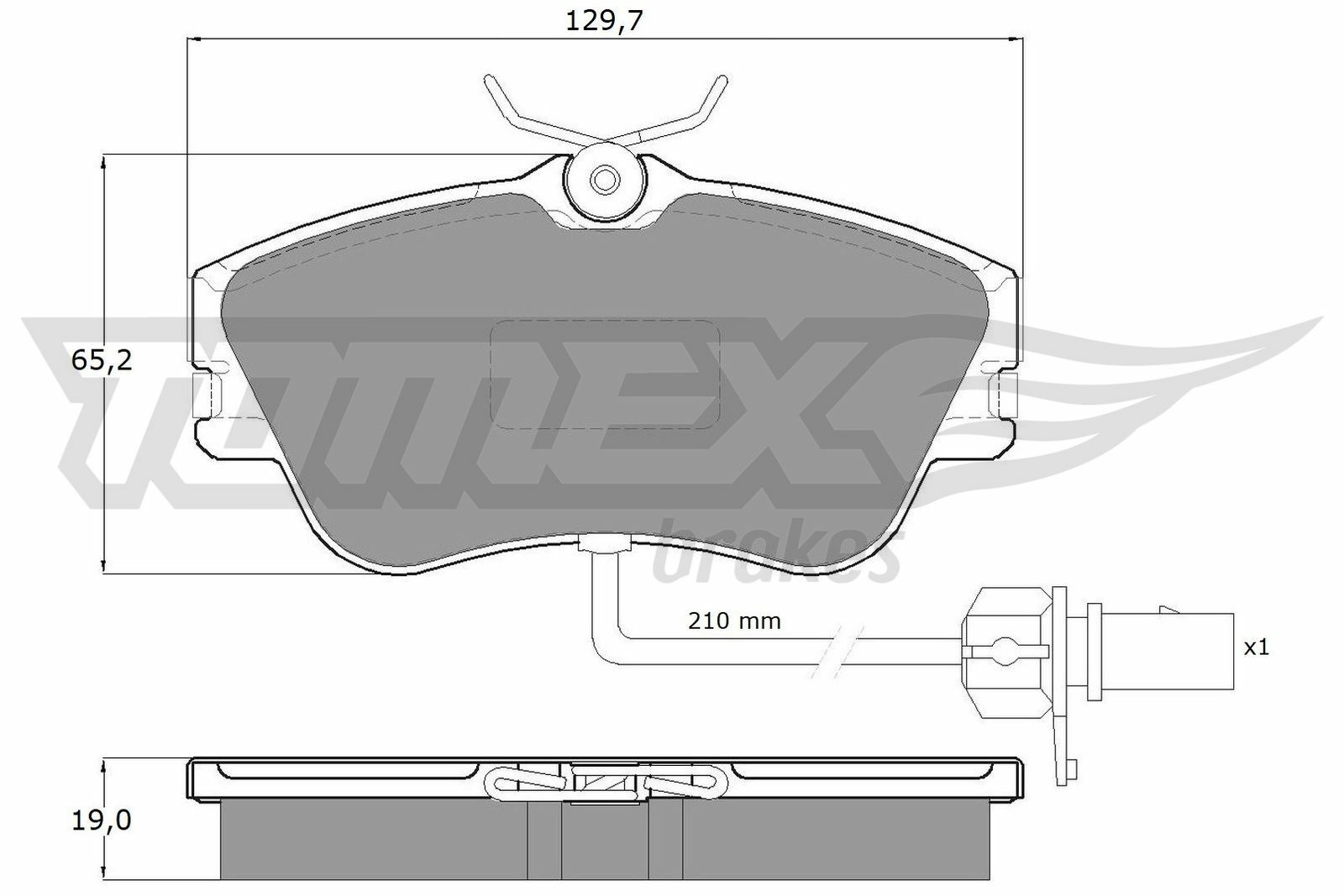 Sada brzdových destiček, kotoučová brzda TOMEX Brakes